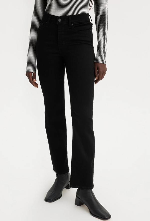 Levi's Černé Dámské Džíny Úzké Nohavice Vysoký Stav Zip 29/30 6FA