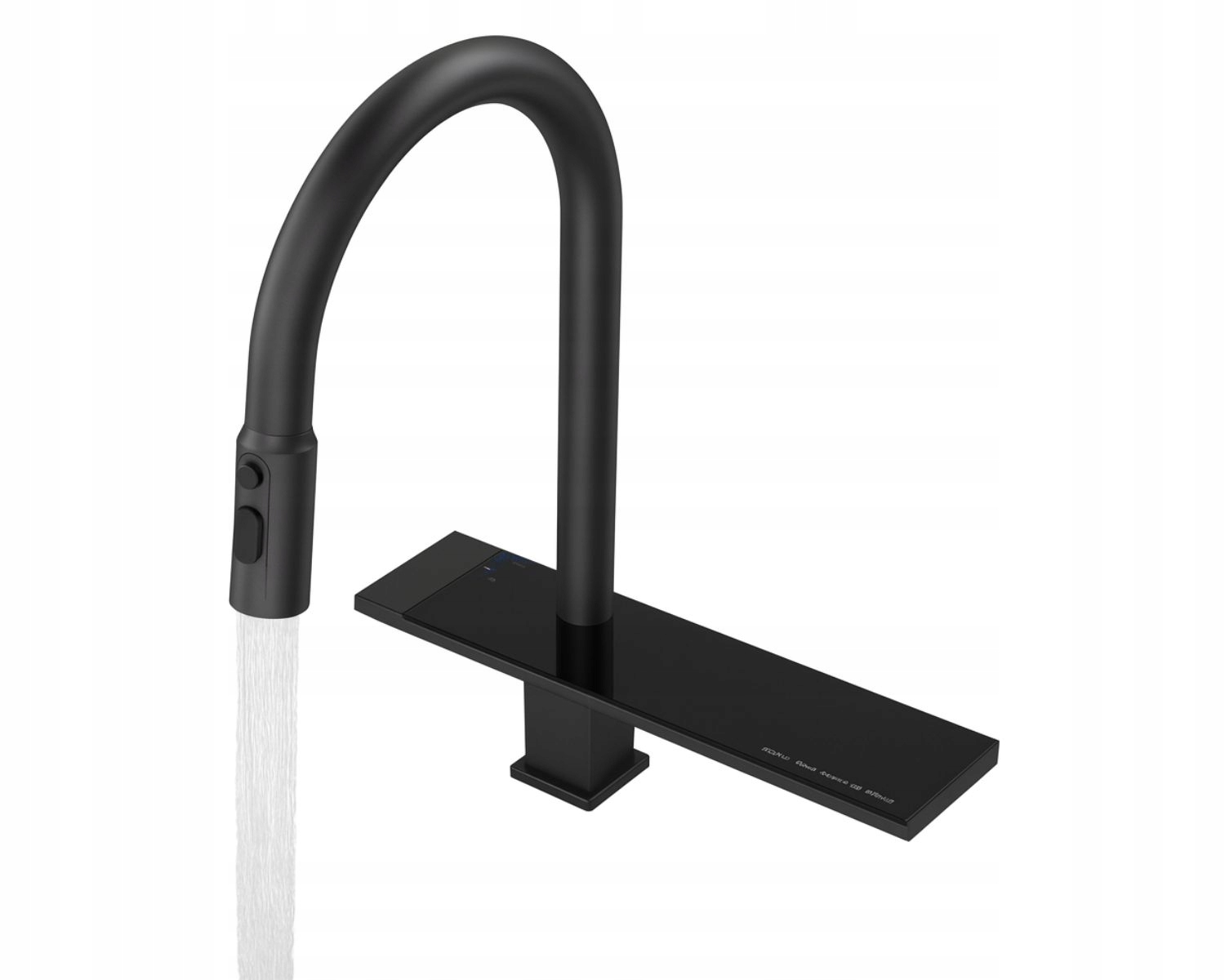 Kuchynská batéria s výsuvným výtokom, 3-funkčný vodopád, čierna matná