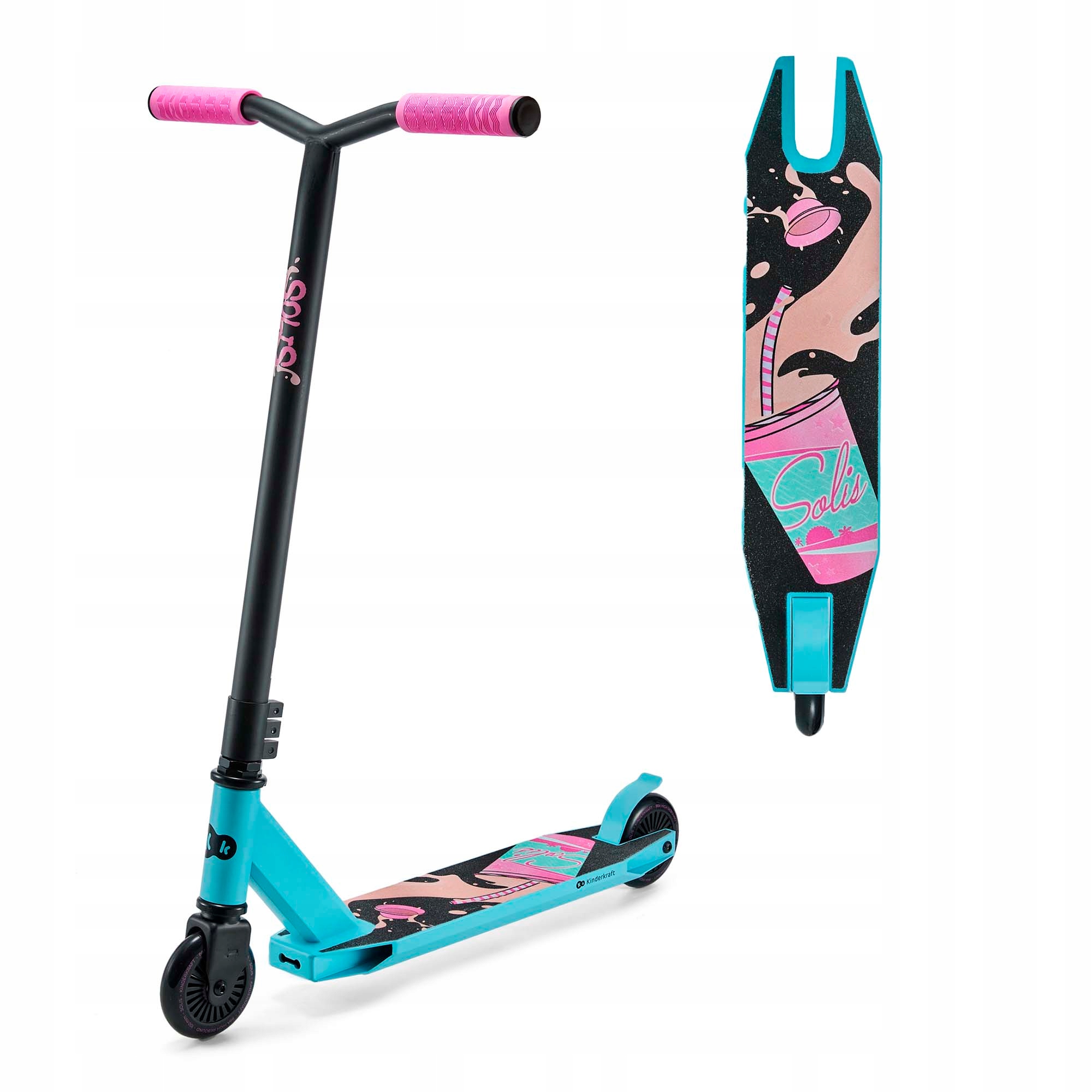 Hulajnoga Wyczynowa Kinderkraft Solis Scooter Solidna do 100kg Stunt Różowa