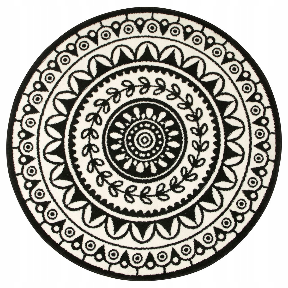 

śr. 160 cm Ozdobny Dywan Okrągły Ornament Roślinny