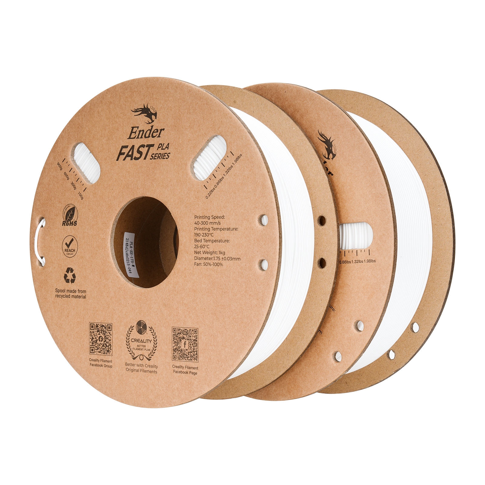 Filament Creality Ender Fast Pla White biały dwupak 2kg 1,75mm