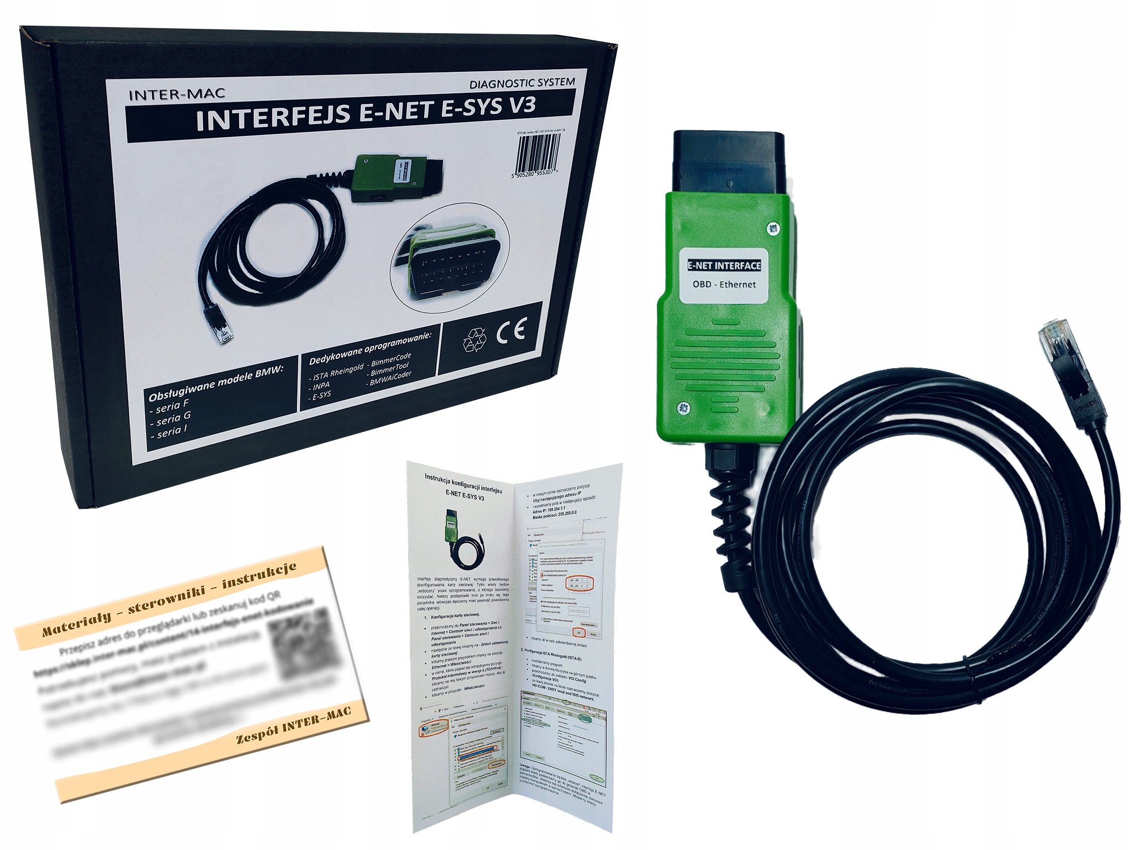 Interfejs Enet do Bmw seria F G I do Ista Pełna Diagnostyka Kodowanie E-sys