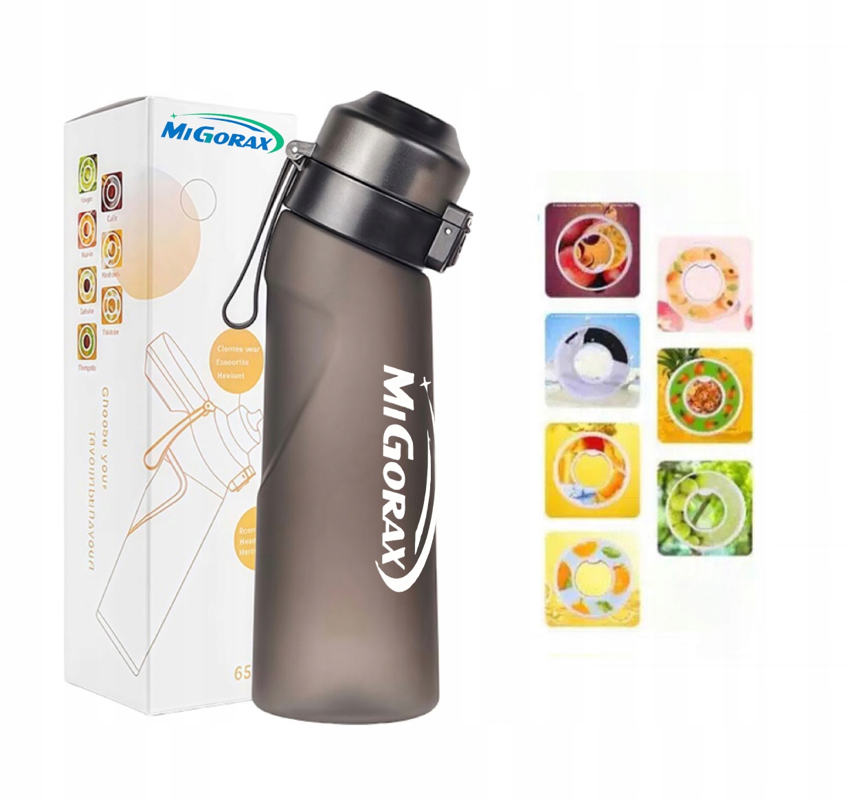 Bidon sportowy szczelny czarny matowy 650 ml z pierścieniem zapachowym