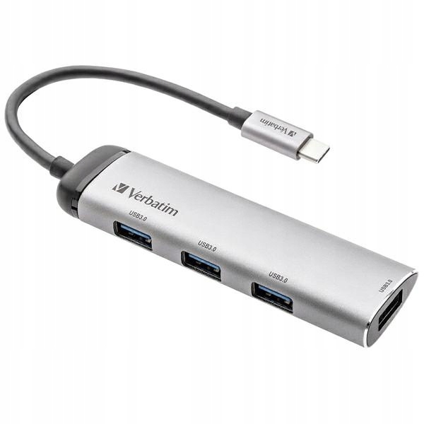 Verbatim Adaptér Usb-c Hub 4xUSB-A 3.2 hliník/hliník 49147