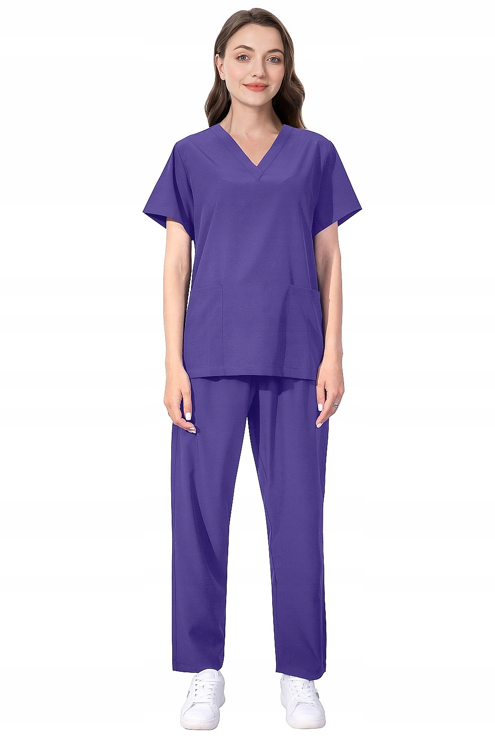 Komplet Medyczny Damski Scrub Uniform Model 42021 Fioletowy Rozmiar L