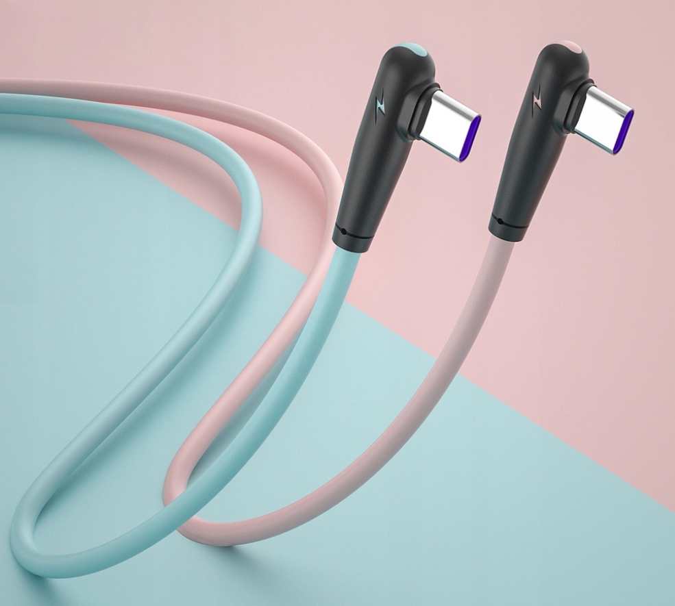Kabel USB typu C szybkie ładowanie 90° KĄTOWY 1m Zgodność ze standardem Quick Charge 3.0