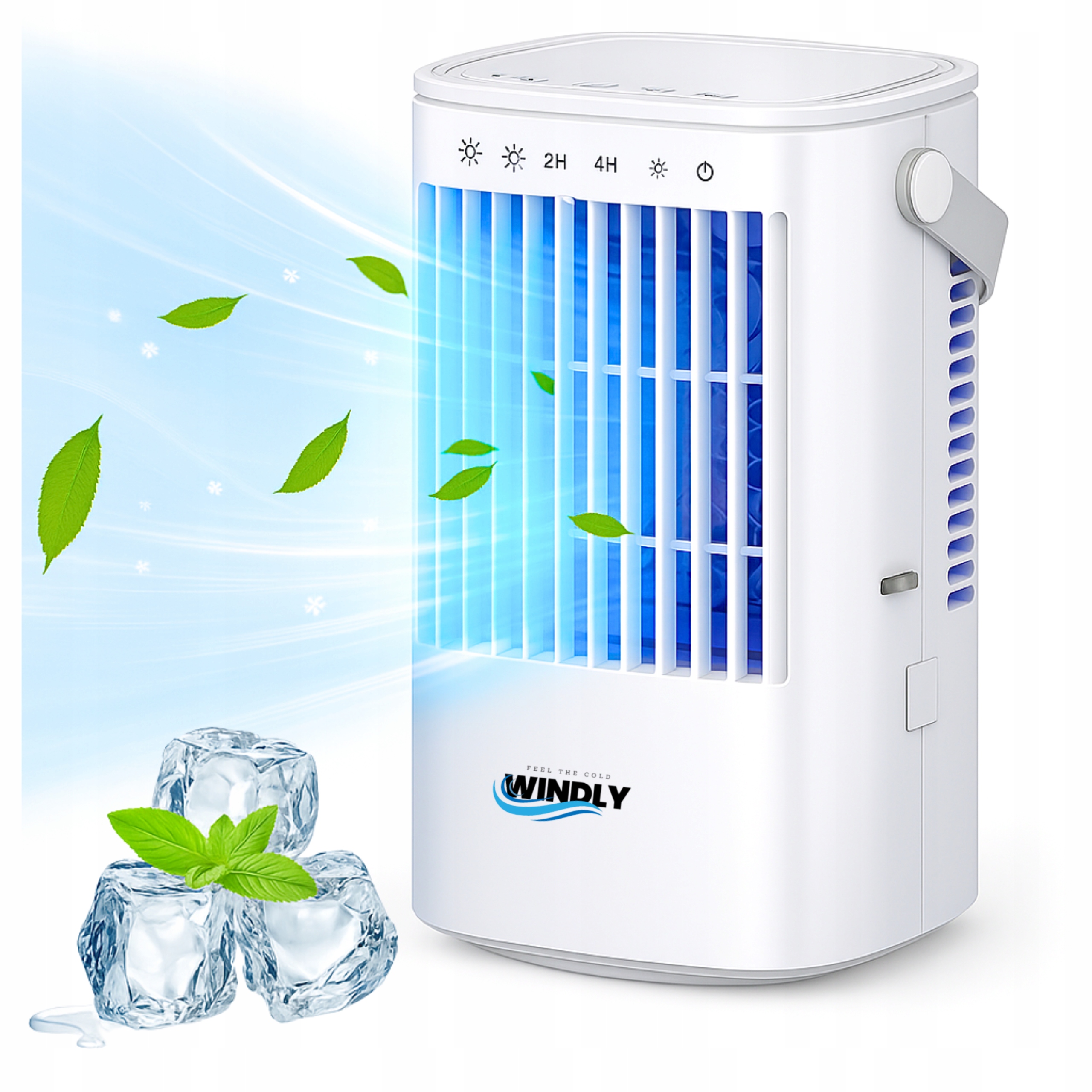 Větráček Mini Klimatizátor Stolní ventilátor Tichý na vodu 900 ml Led