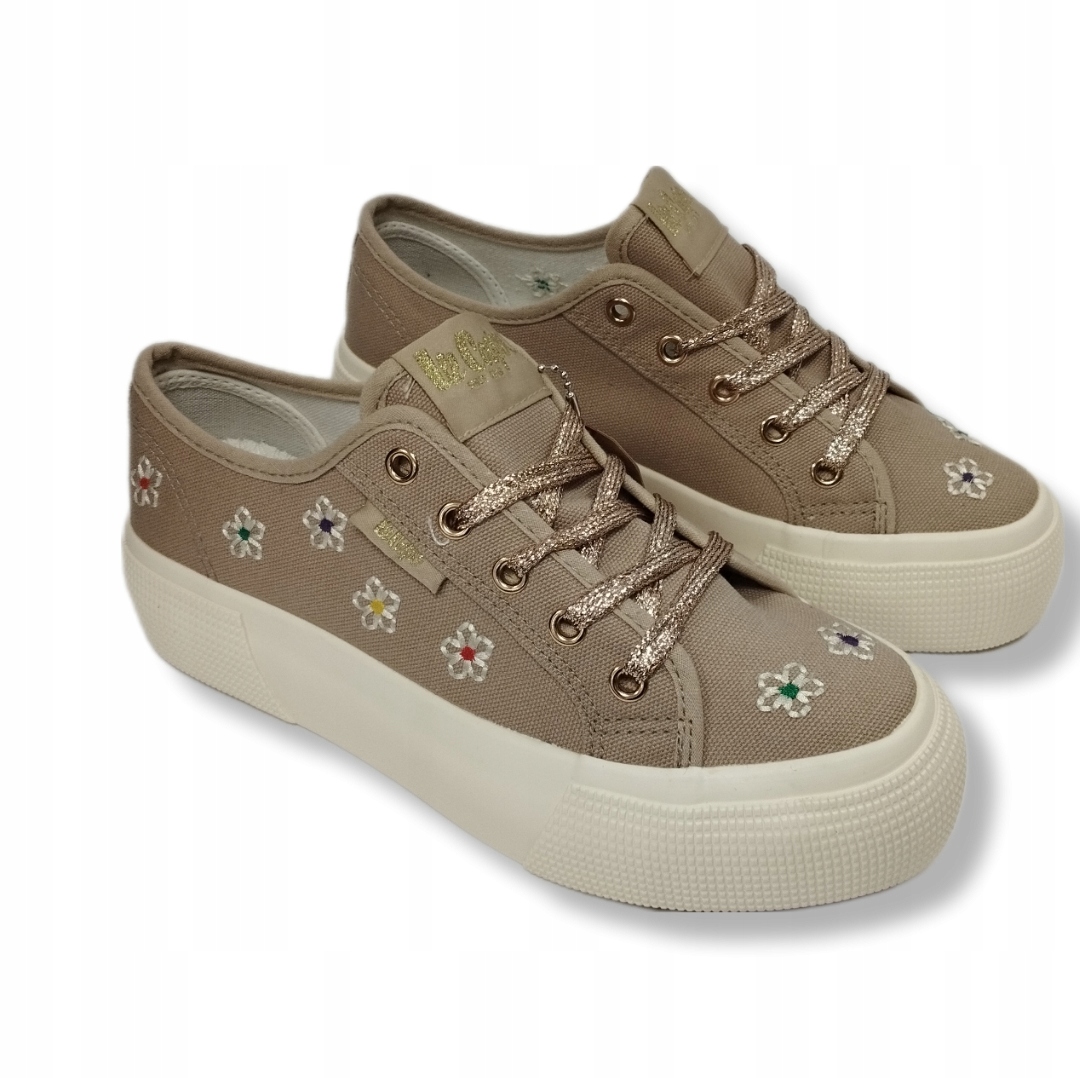 Béžové květinové tenisky Lee Cooper platfora 3645L vel. 37