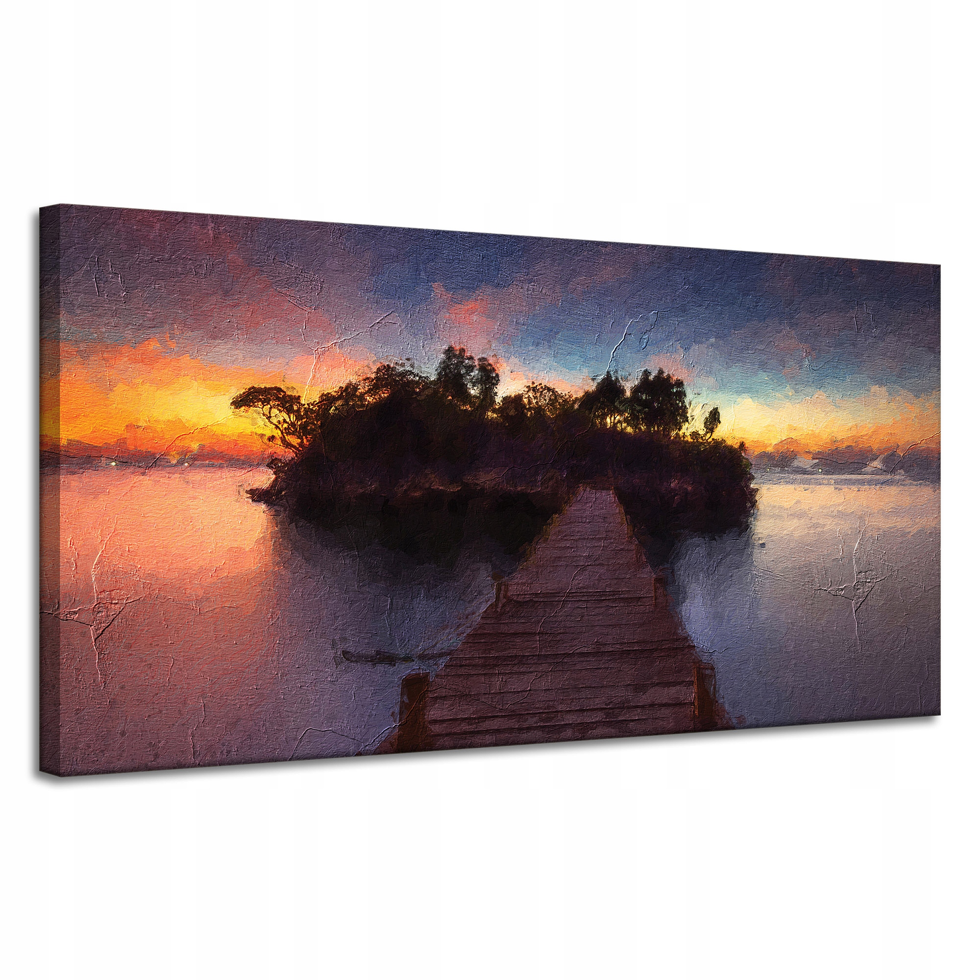 Obraz na plátně Dřevěný most Západ slunce Voda 120x60 cm