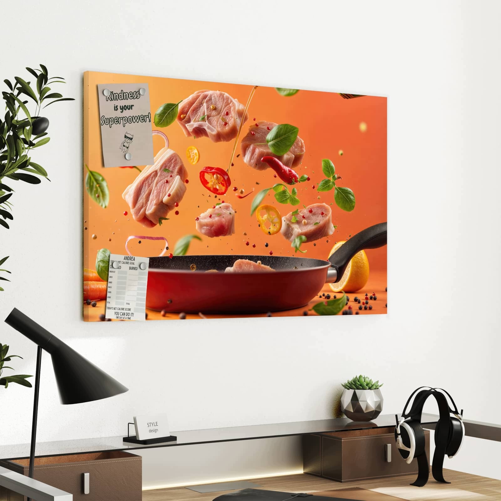 Magnetická tabule Svěží Ingredience kulinarne 60 × 40 cm