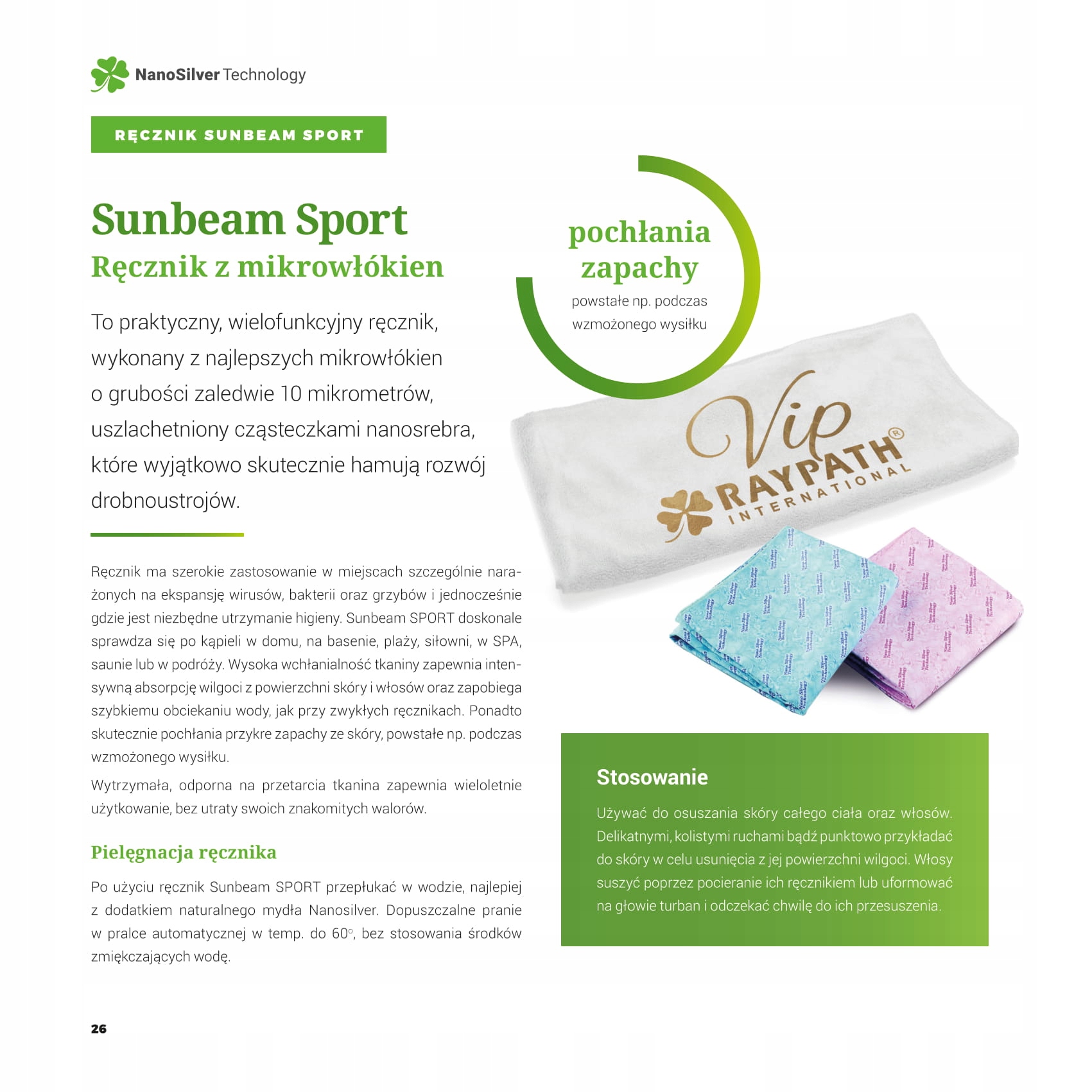 Ręcznik Sunbeam RM-SPORT biały VIP 50x80cm Raypath Długość (dłuższy bok) 80 cm
