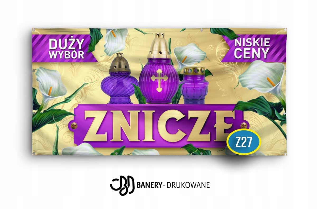 Baner Reklamowy 2mx1m Znicze Wkłady - REKLAMA Z28 Marka B&B