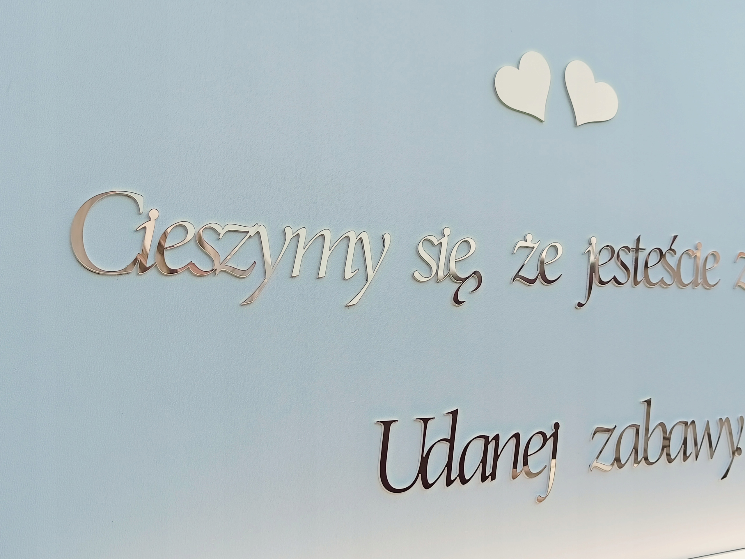 Tablica powitalna 50x70 złote lustro ślub wesele Wysokość produktu 50 cm