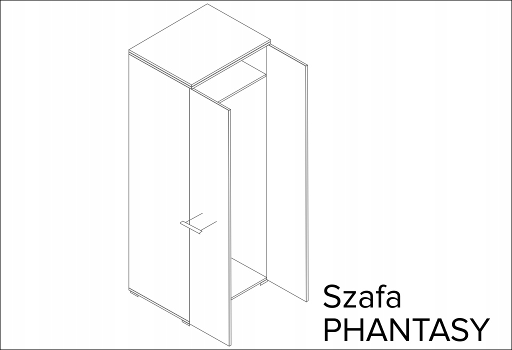 Szafa stojąca biała wysoki połysk Phantasy - NOWOŚĆ #AAAAMEBLE# Kod producenta PHANTASY