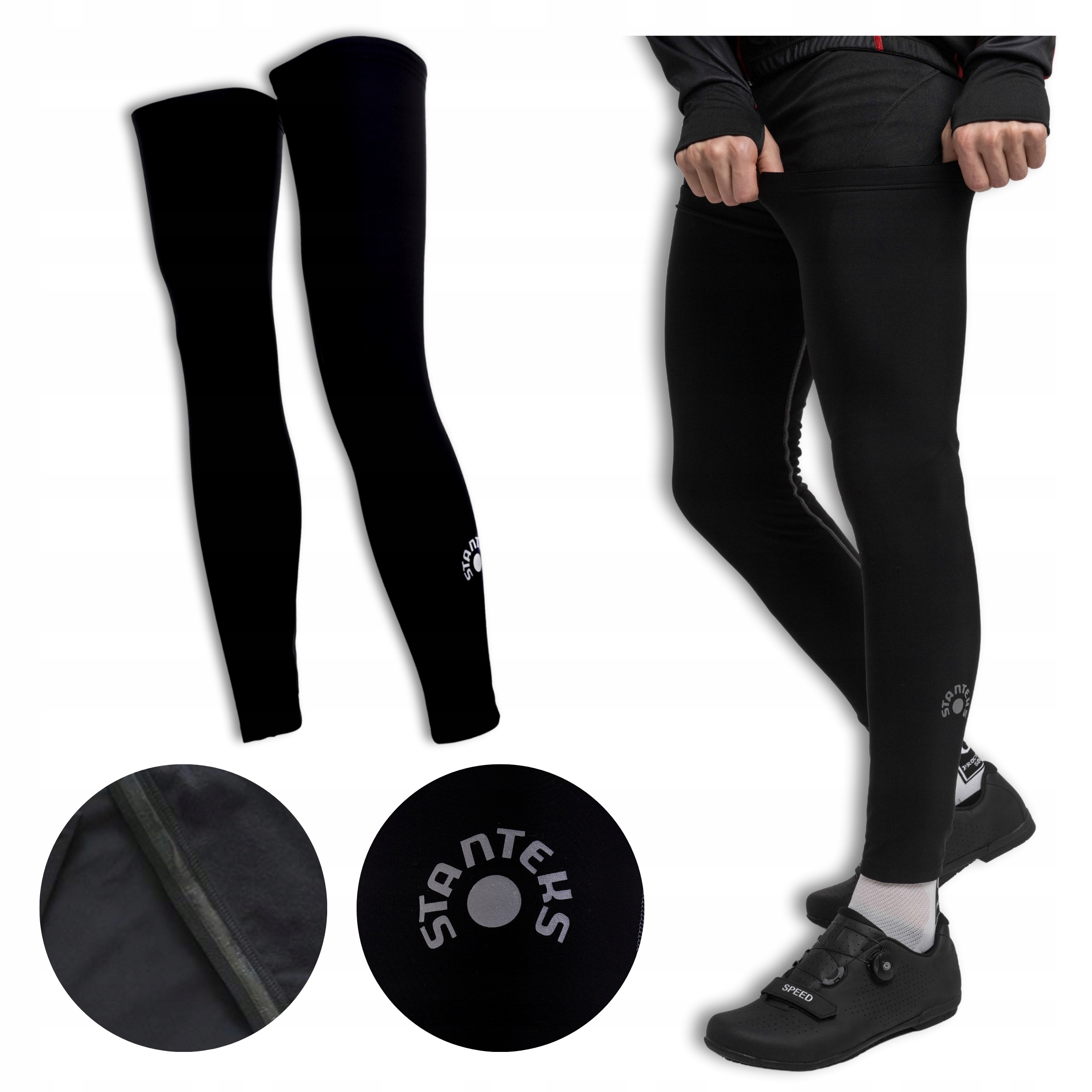 NOGAWKI NA ROWER L XL CIEPŁE ODBLASK LEG NAKOLANNIKI TERMOAKTYWNE OSŁONA