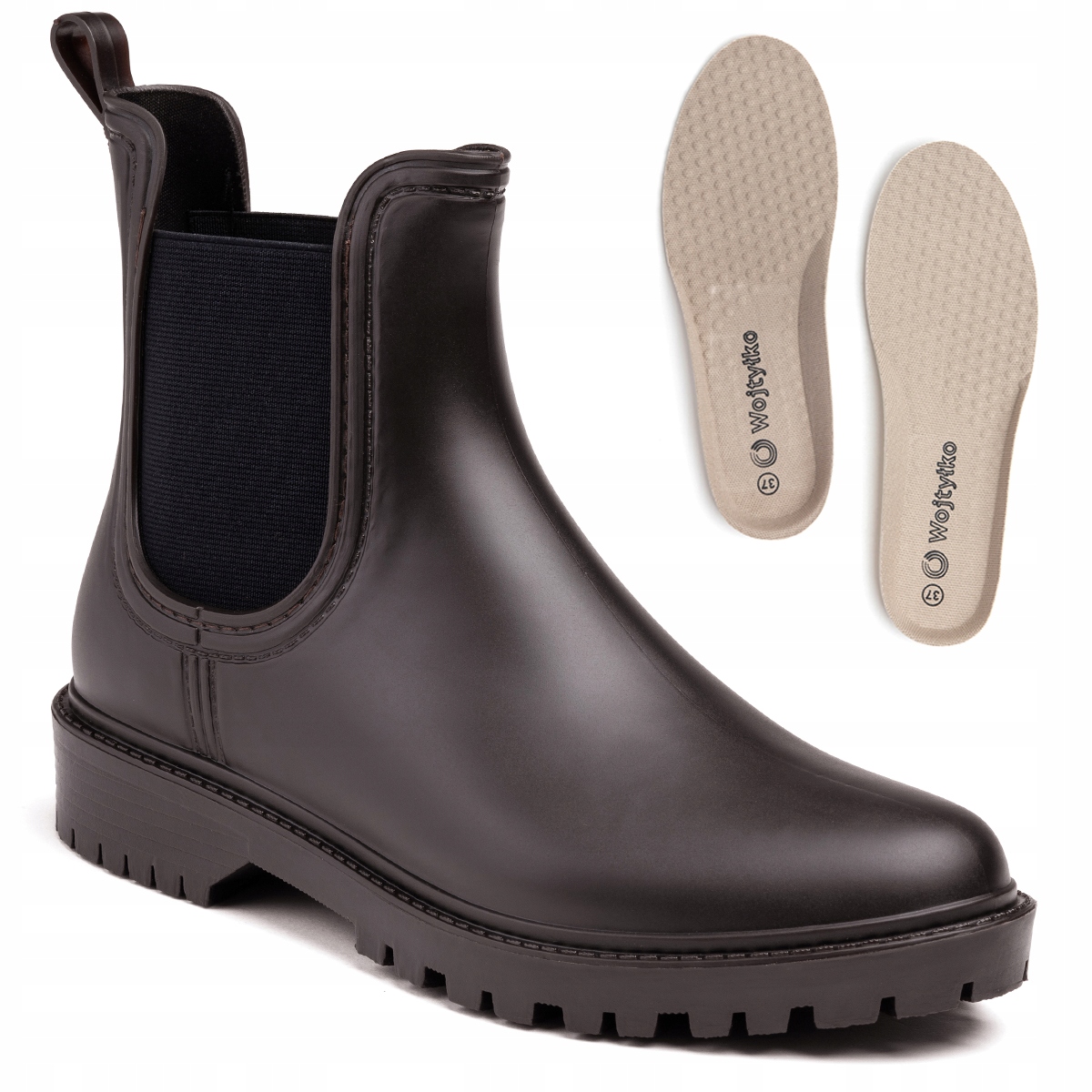 Holínky čokoládové gumáky módní matné Wojtyłko 38