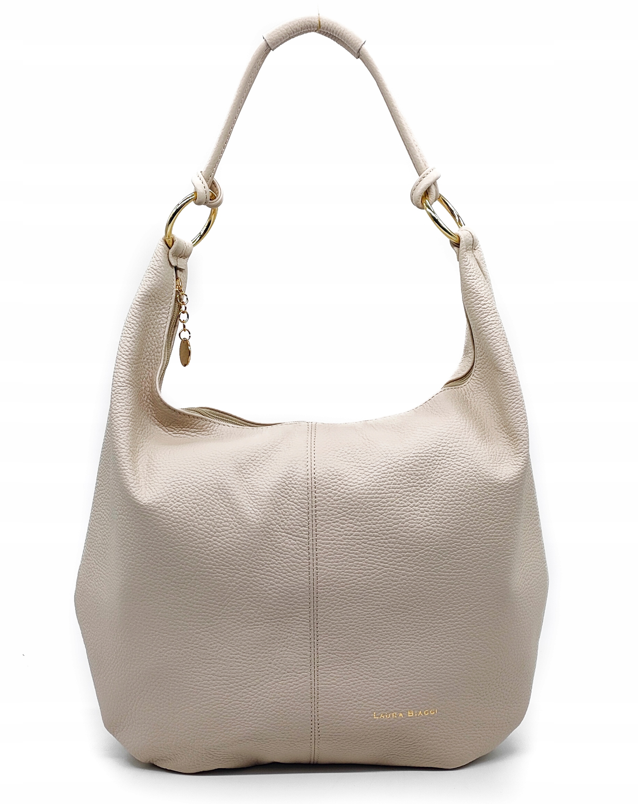 Béžová taška z přírodní kůže vera pelle Laura Biaggi