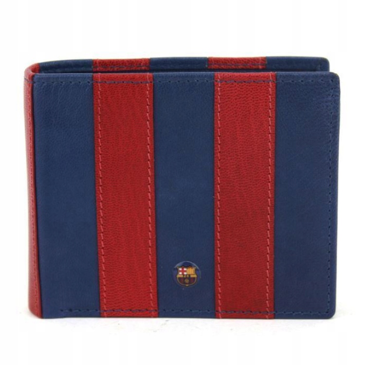 Fc Barcelona Skórzany Portfel Two Colors Skóra Naturalna System Rfid