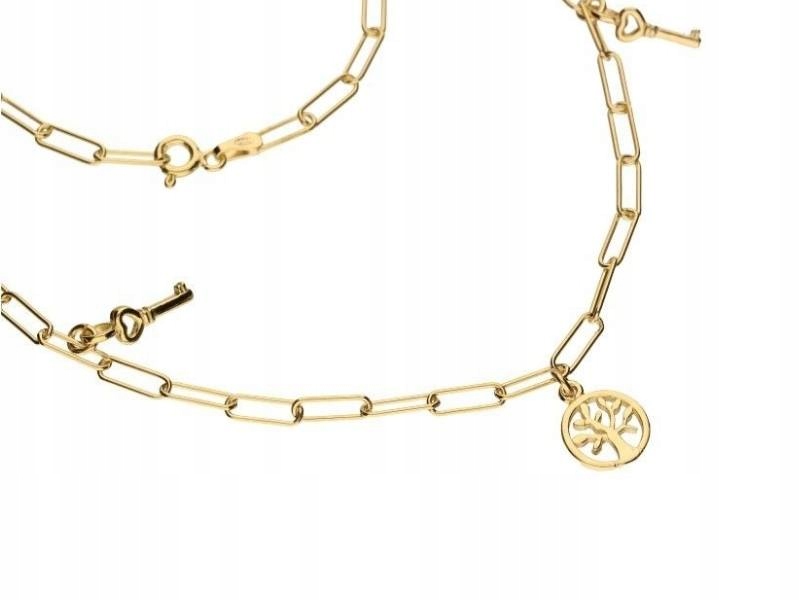 Stříbrný náhrdelník 925 s pozlaceným stromem a přívěskem, módní vzor jako dárek