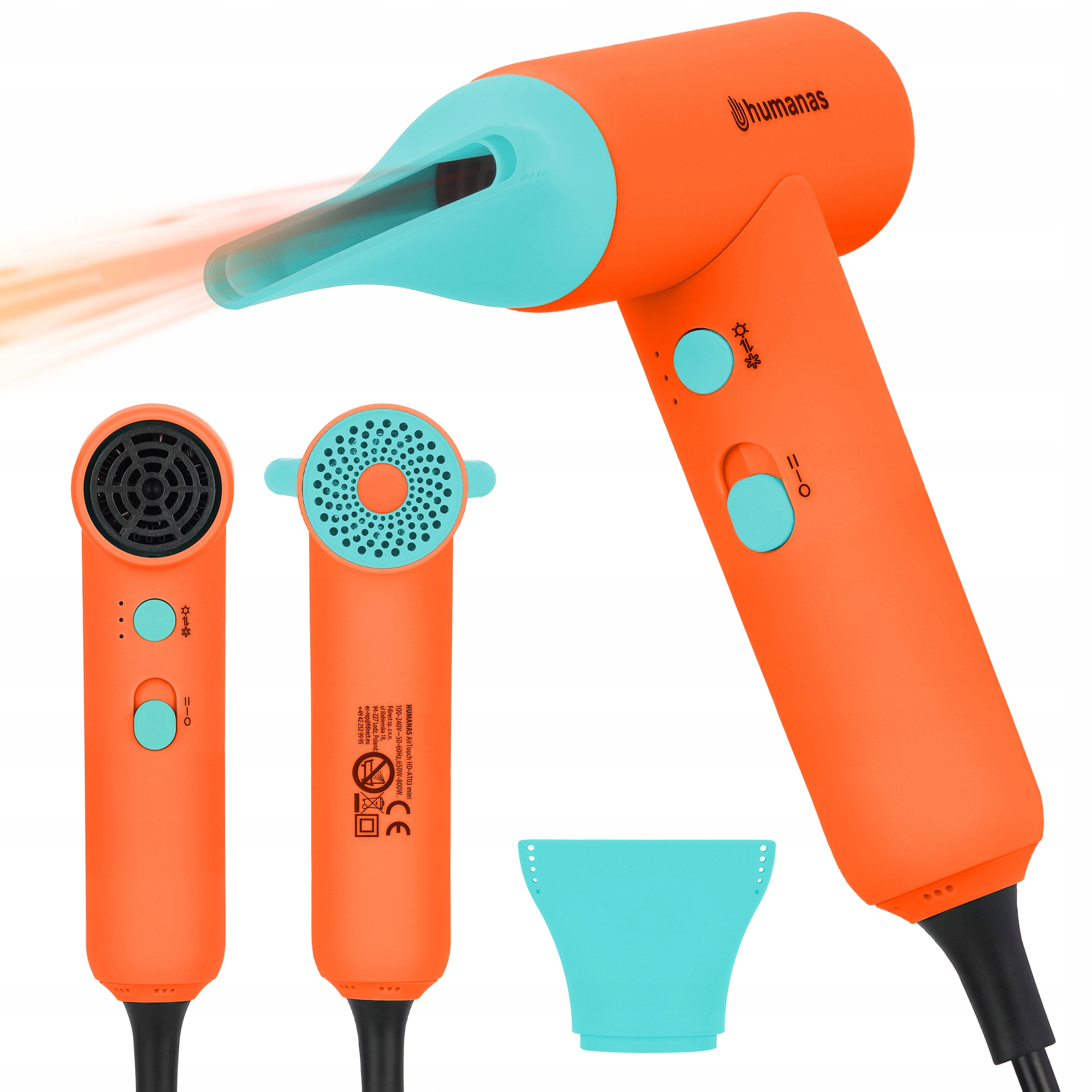 Suszarka do włosów Humanas HD-AT03 jonizacja kompaktowa na basen podróżna