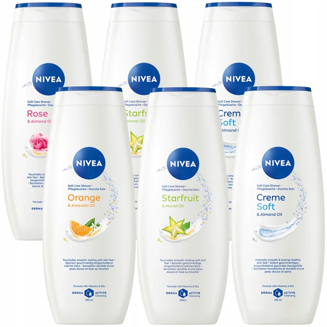 Sprchový Gel Nivea Dámský set dámských gelů Mix 6x500 ml