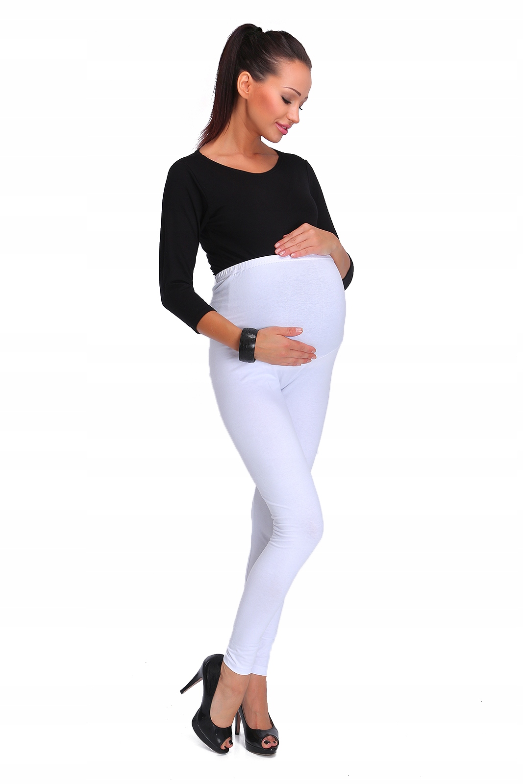 

Legginsy Ciążowe Bawełna Getry Panel Długie M