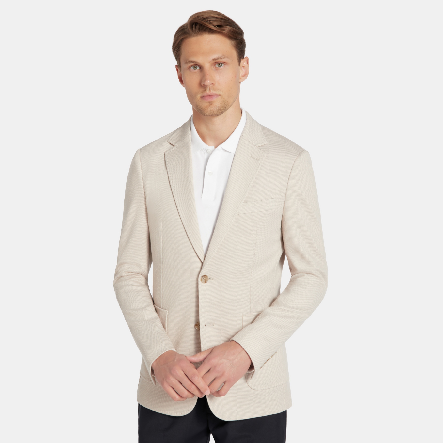 Béžová pletená sako se strukturovaným vzorem Pako Lorente vel