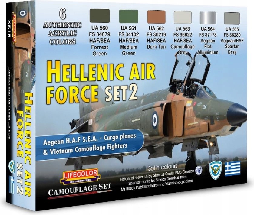 Sada barev Hellenic Air Force Set 2 6 x 22 ml Lifecolor XS16