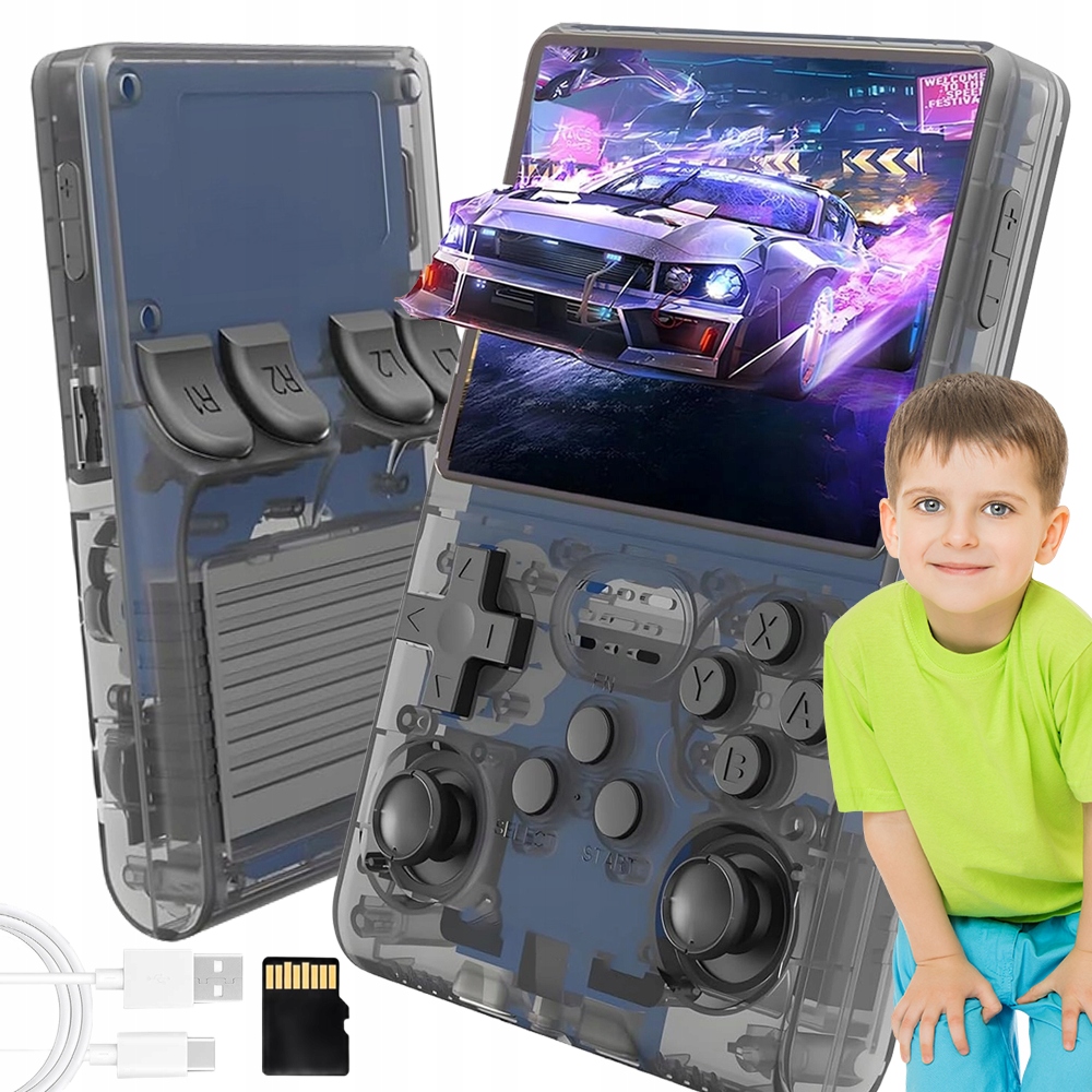 Przenośna Mobilna Konsola Do Gier Retro 30000GRY Linux 256GB Czarny