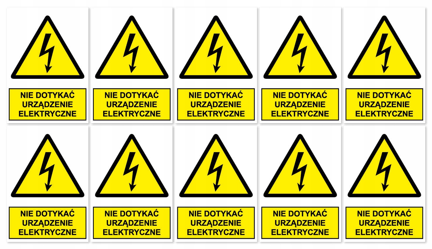 

Naklejki Nie Dotykać Urządzenie 7,4x10,5cm 10szt