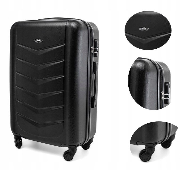 Walizka Kabinowa Podróżna Bagaż Do Samolotu 55x38x20 Abs 55X40X20 Czarna