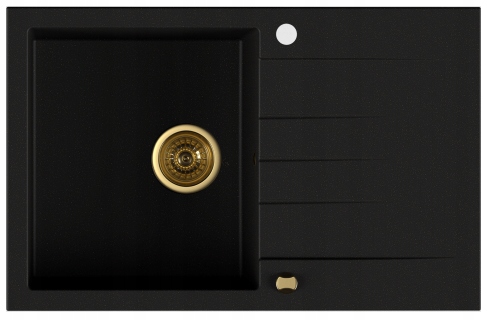Zlew Kernau Kgsv 45A 1B1D Deep Black+Gold Metallic