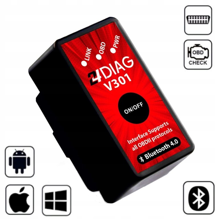 

Interfejs diagnostyczny OBD2 Bluetooth 4.0 Tester