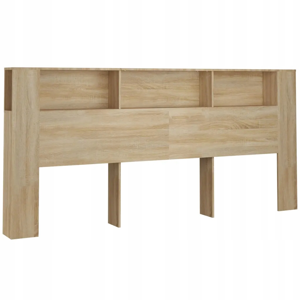 Čelo postele s policemi, dub sonoma, 220x18,5x10