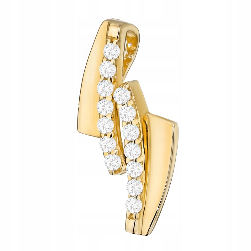 Výjimečný Zlatý Přívěsek Přívěsek pr. 585 zdobený zirkony 14k