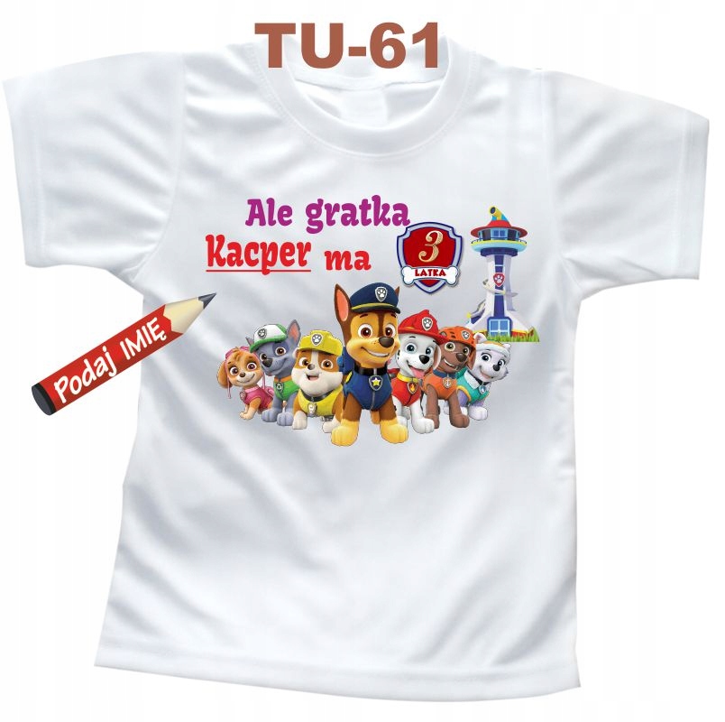 

Koszulka na 3 Urodziny Paw + imię dziecka 98 cm