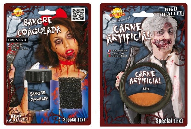 

Zestaw Sztuczna Krew+masa Straszna Skóra Halloween