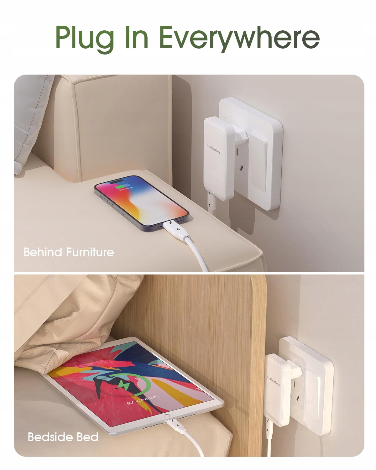 ELEXLINCO Ładowarka USB C 35W 2-Port Szybkie Ładowanie PD 30 iPhone Android — miniatura 4