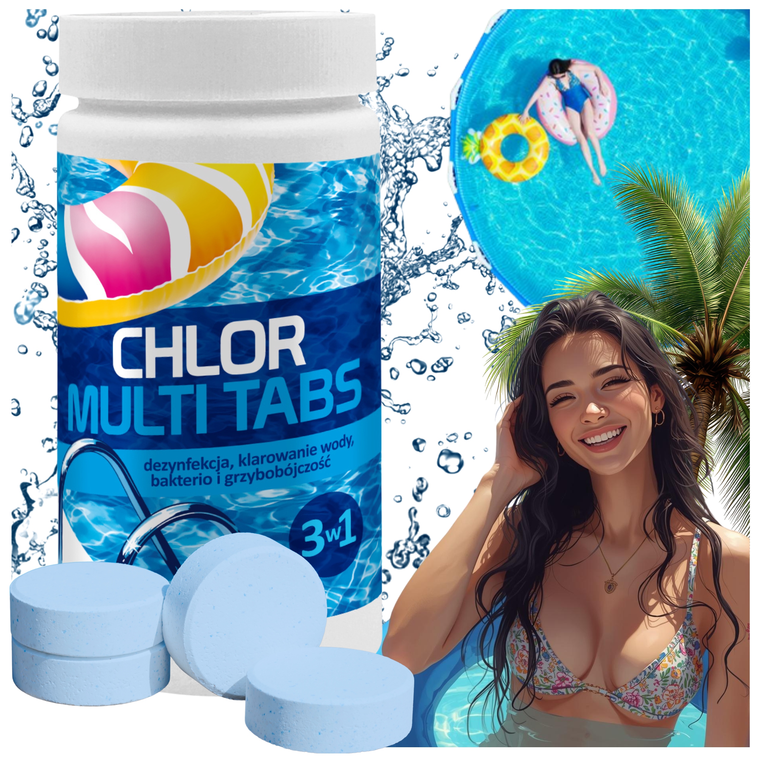 Chlor Multi Tabletki Chemia Basenowa Chemia Do Basenu Gamix 200G 1 Kg