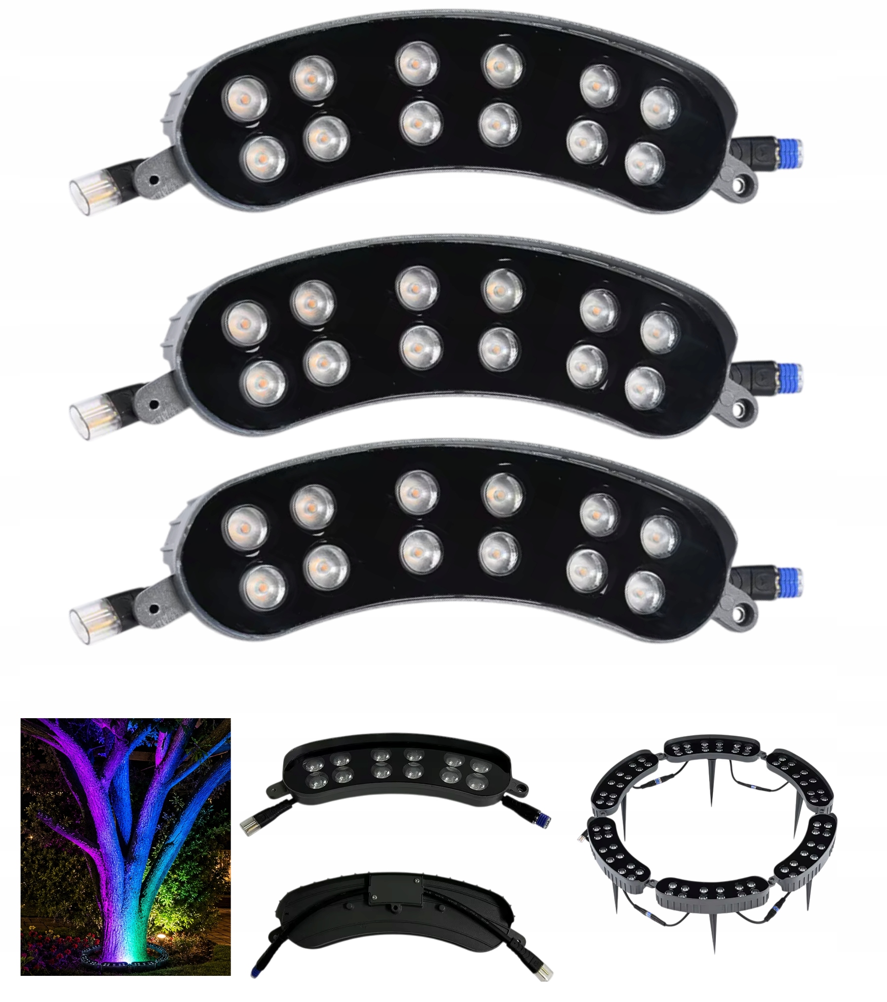 Modulárna Led lampa s podsvietením pre stromy 12W 230V IP65 Rgb 3ks