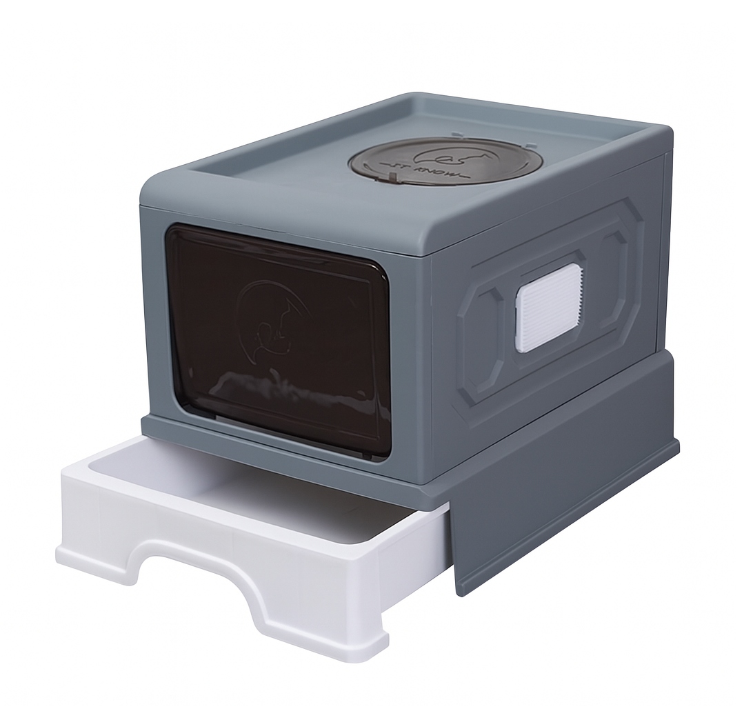 Levně Velká kočičí toaleta se skládací zásuvkou Lopatka (F050)