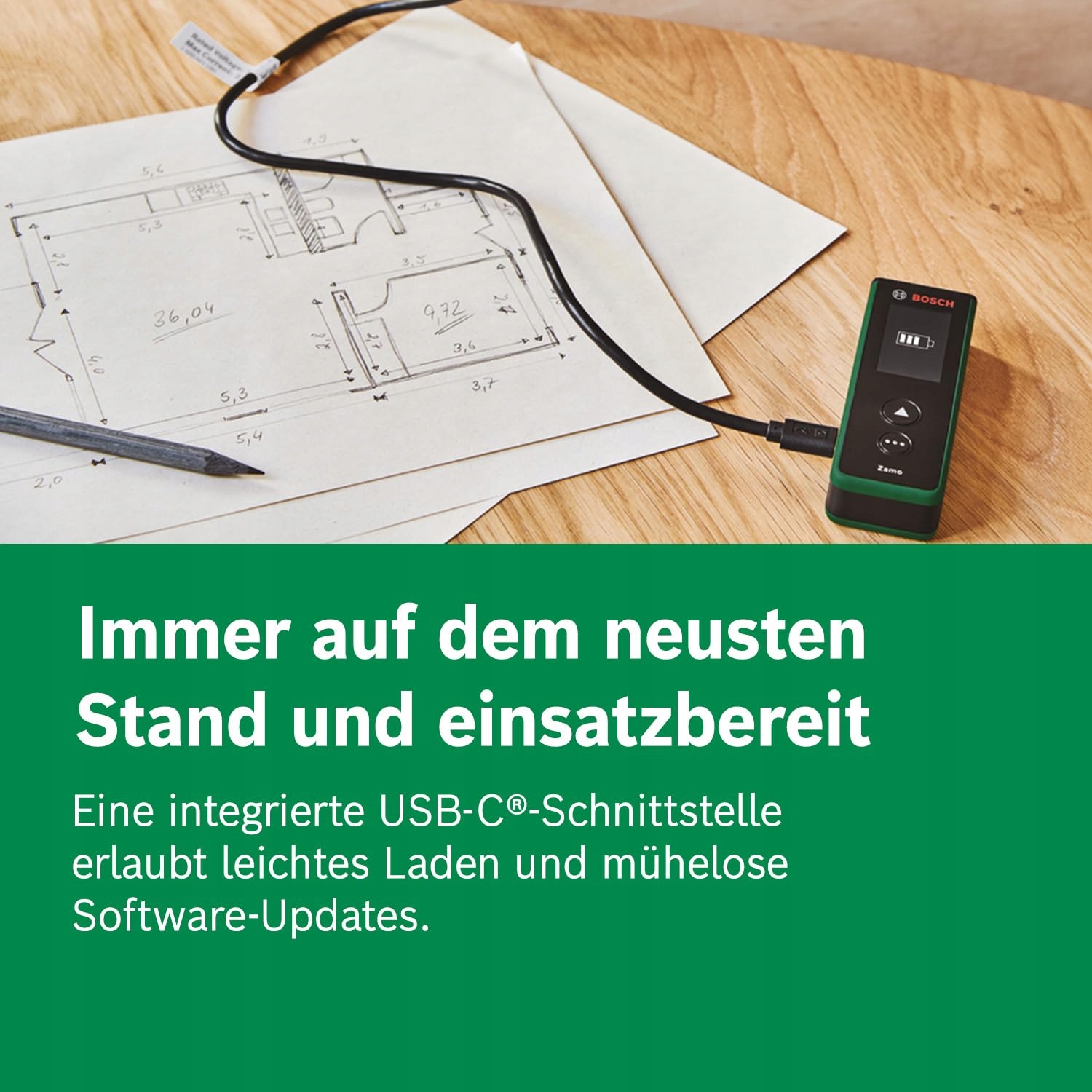 BOSCH Dalmierz Laserowy Zamo 4 Generacji 25m USB-C Adaptery — miniatura 8