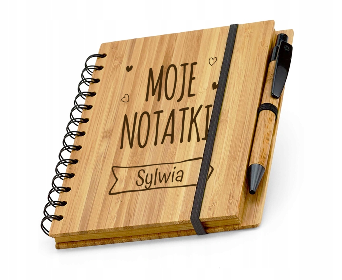 

Notes pamiętnik ekologiczny z bambusa grawer
