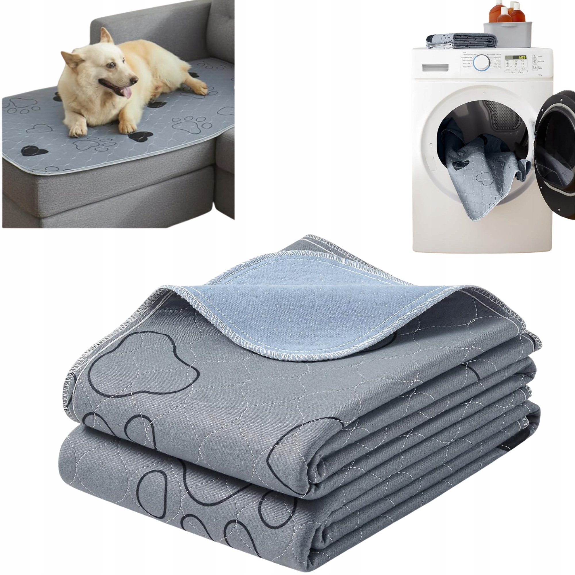 Songmics mata dla psa szczeniaka wielokrotnego użytku 122 cm x 91 cm