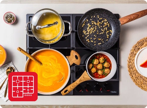 Płyta gazowa Amica PGCD6121ApFB CZARNE SZKŁO 60CM Marka Amica