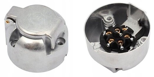 GNIAZDO ELEKTRYCZNE 7 PINÓW ALUMINIOWE WTYCZKA 12V