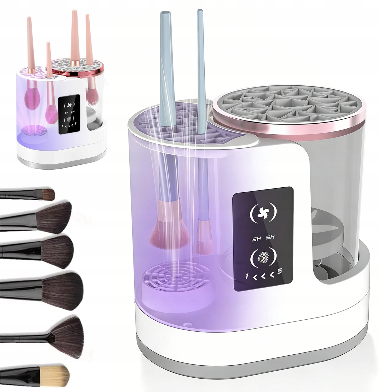 Elektrický Čistič Štětců Na Make-up S Funkcí Sušení, 2 Režimy