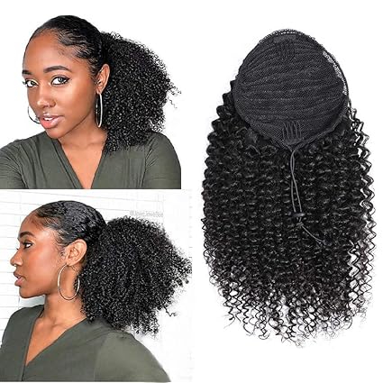 Příčesek S Kudrnatými Vlasy 25 CM Afro Syntetická Na Klip Lehká Černá