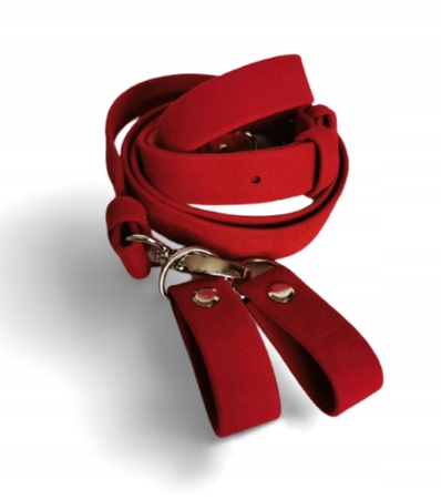 Pasek regulowany + zaczepy czerwony aksamit do obag moonlight bagobag