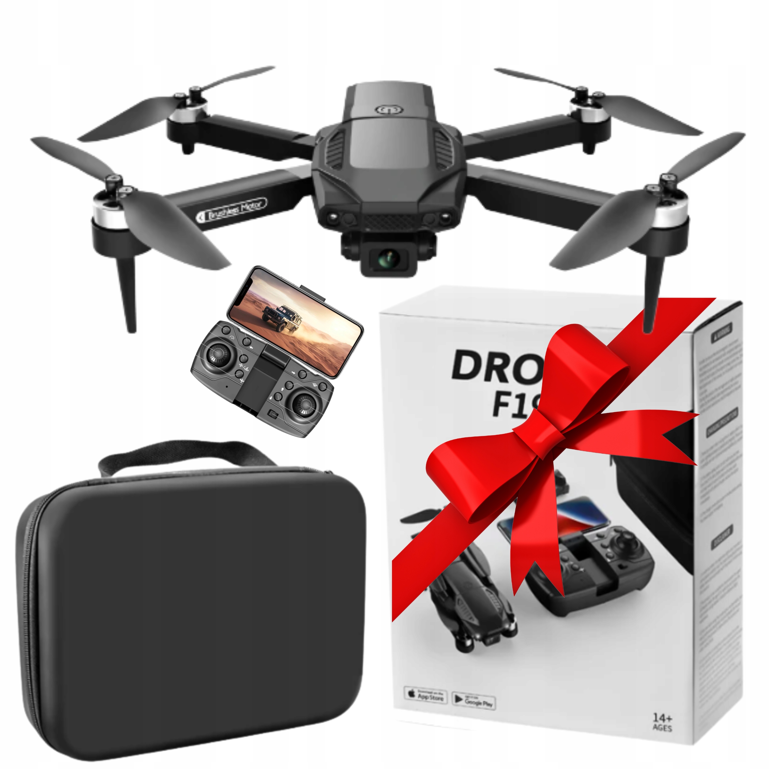 Dron s kamerou Profesionální dálkově ovládaný s kufrem Akcesoria Bonus